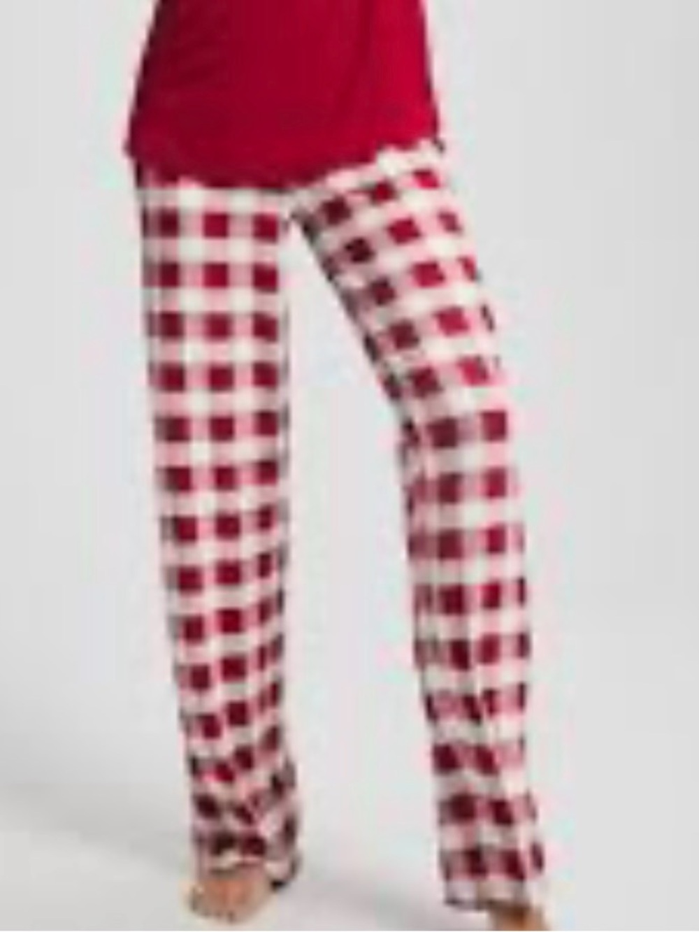 Soma Cool Nights Red and White plaid Check Pajama Bottoms L XL